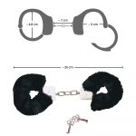 Bad Kitty Black Plush Handcuffs - Image 3