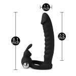 Fun Bunny Teaser Vibrating Rabbit Cock Ring Black - Image 4