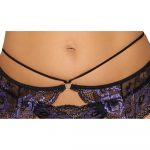 Cottelli Lilac and Black Lace Suspender Set - Image 3