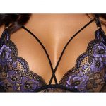 Cottelli Lilac and Black Lace Suspender Set - Image 4