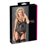 Black Powernet Suspender Basque With Matching GString - Image 4