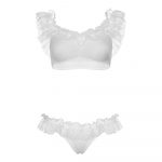 Leg Avenue Lace Ruffle Crop Top and Panty UK 6 to 12 - Image 3