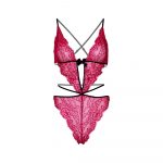 Leg Avenue Scalloped Teddy and Panty Set Pink - Image 4