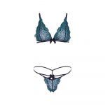 Leg Avenue Teal Lace Bralette And Matching String Panty - Image 3