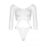 Leg Avenue Top Bodysuit with Thong White UK 6 to 12 - Image 4