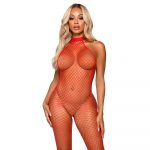 Leg Avenue Racer Neck Bodystocking Red UK 6 to 12 - Image 3