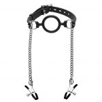 Mutiny Silicone O Ring Gag Plus Nipple Clamps - Image 2