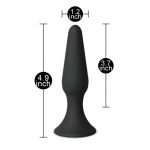 Medium Classic Black Silicone Butt Plug - Image 3