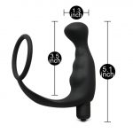 Black Silicone Anal Plug Vibrator with Cock Ring - Image 4