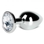 Large Metal Anal Plug With Clear Crystal - Image 2