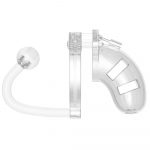 Man Cage 10  Male 3.5 Inch Clear Chastity Cage With Anal Plug - Image 2