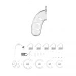 Man Cage 11  Male 4.5 Inch Clear Chastity Cage With Anal Plug - Image 3