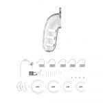 Man Cage 12  Male 5.5 Inch Clear Chastity Cage With Anal Plug - Image 3