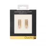 Ouch Magnetic Nipple Clamps Diamond Bullet Gold - Image 2
