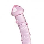Textured Pink Glass Dildo - Image 3