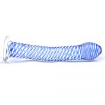 Glass Dildo With Blue Spiral Design - Image 2