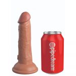 King Cock Elite 6 Inch Dual Density Vibrating Cock Flesh Brown - Image 2