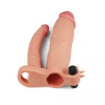 Lovetoy 3 Inch Vibrating Double Extender Flesh Pink - Image 2