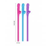 Lovetoy Pack Of 9 Willy Straws Blue Pink And Purple - Image 2