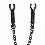 Black Metal Adjustable Nipple Clamps With Chain - Image 2