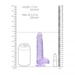 RealRock 6 Inch Purple Realistic Crystal Clear Dildo - Image 4