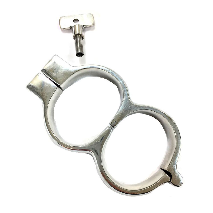 RLW058x1.jpg Rouge Stainless Steel Lockable Wrist Cuffs - Image 1