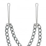 Silver Nipple Clamps With Double Chain - Image 2